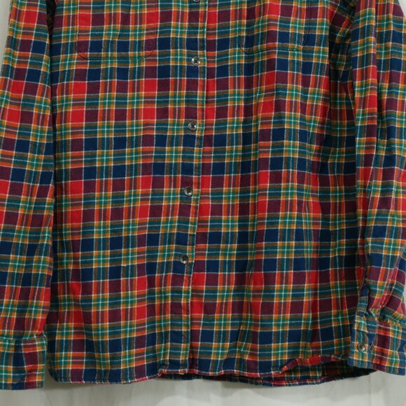 Woolrich Women’s Plaid Flannel Button Down Shirt L/G – Multicolor Tartan Check - Picture 7 of 9
